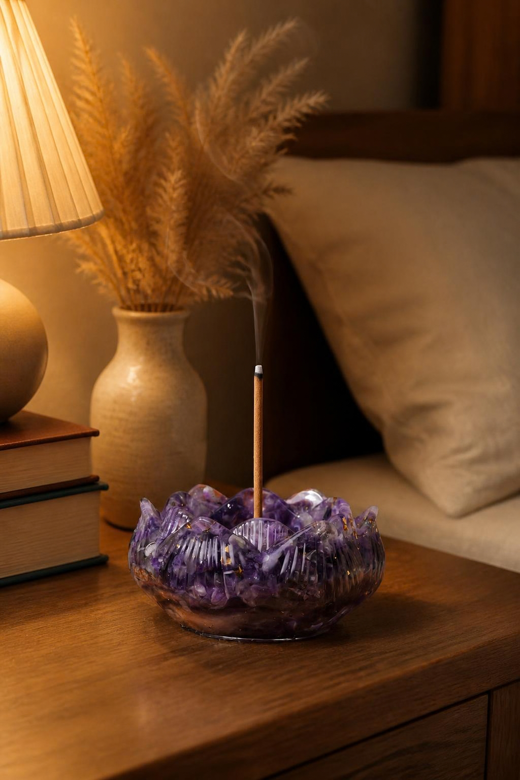 Natural Sandalwood Incense & Crystal Holder Set
