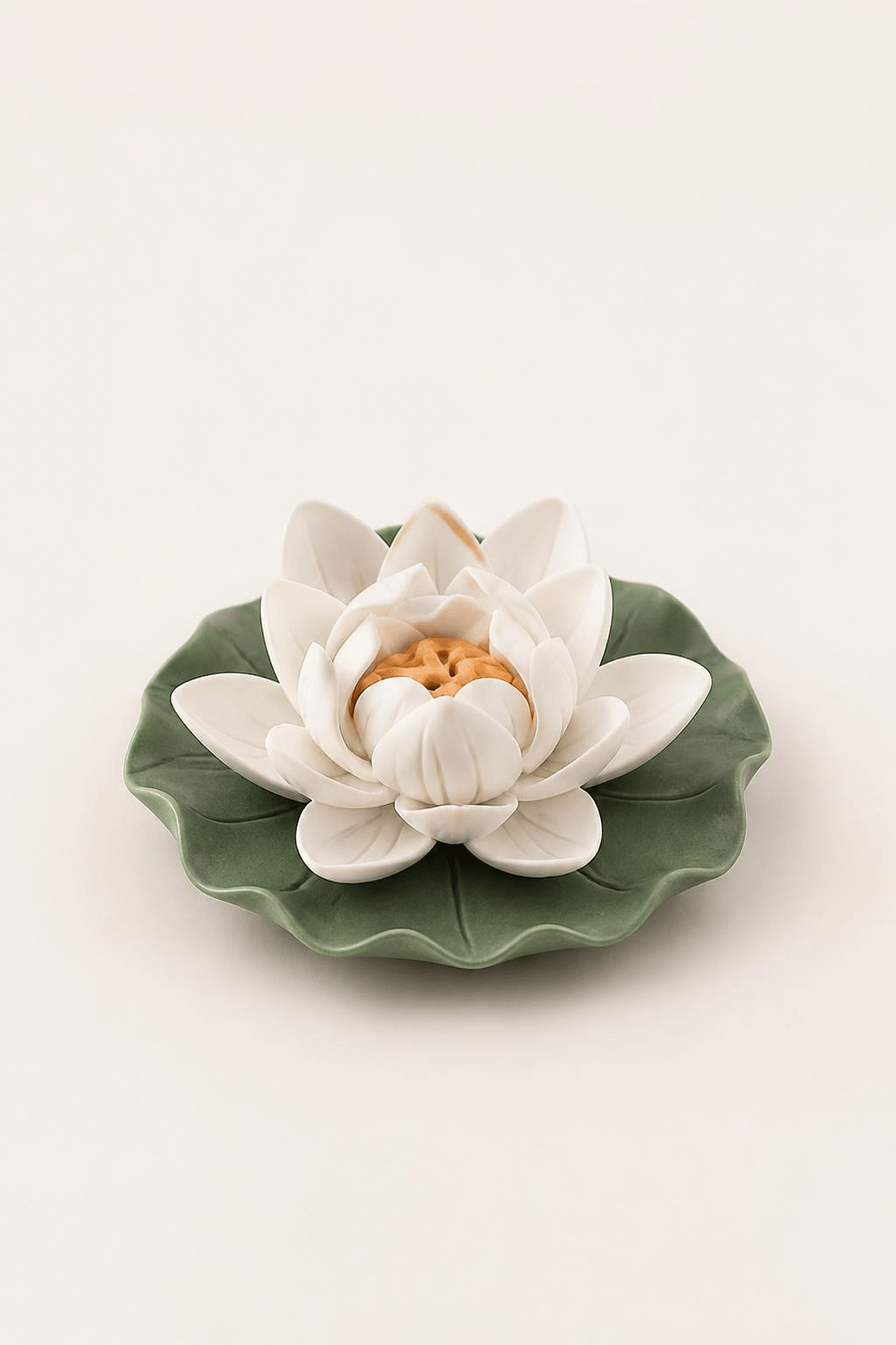 Lumynshi Ceramic Lotus Altar Incense Holder | Zen Sacred Space Ritual Decor for Meditation