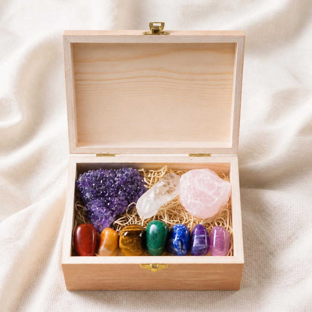 7 Chakra Crystal Healing Kit (Wood Gift Box)